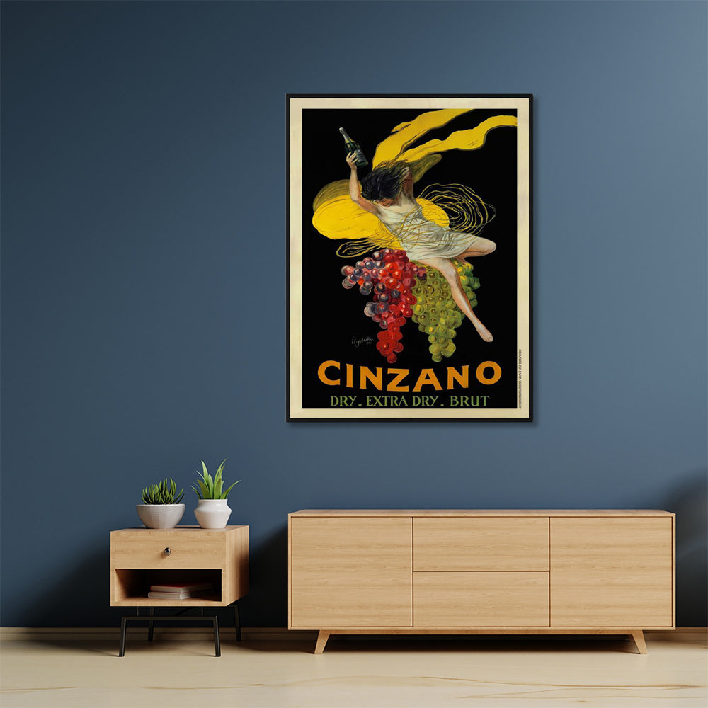 70cmx100cm Cinzano Black Frame Canvas Wall Art