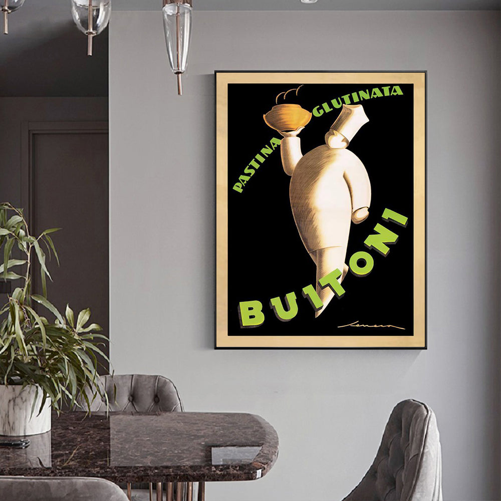 60cmx90cm Buitoni Black Frame Canvas Wall Art