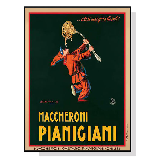 60cmx90cm Maccheroni Pianiciani Black Frame Canvas Wall Art