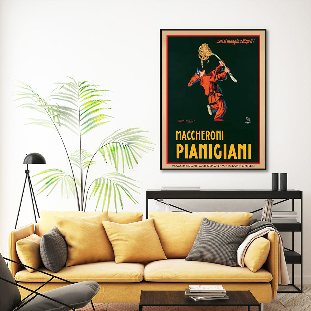 60cmx90cm Maccheroni Pianiciani Black Frame Canvas Wall Art