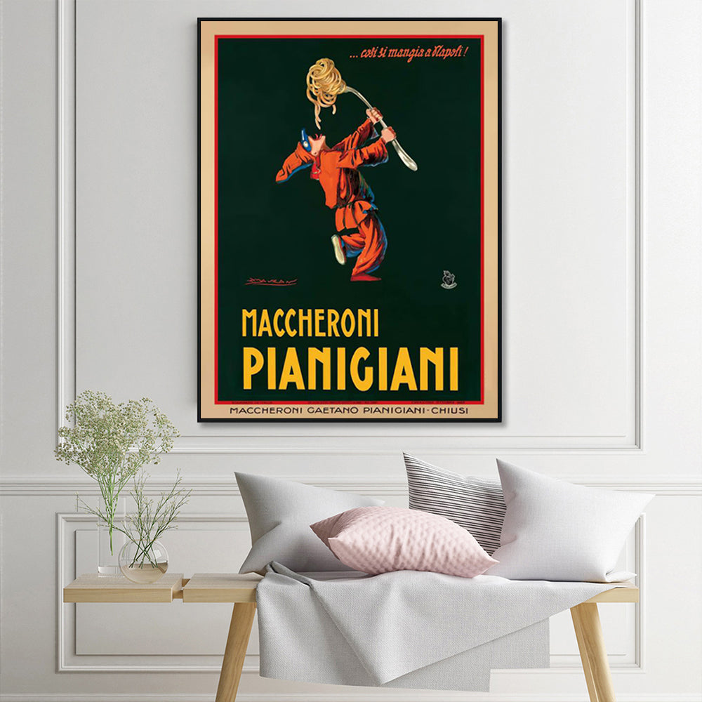 60cmx90cm Maccheroni Pianiciani Black Frame Canvas Wall Art