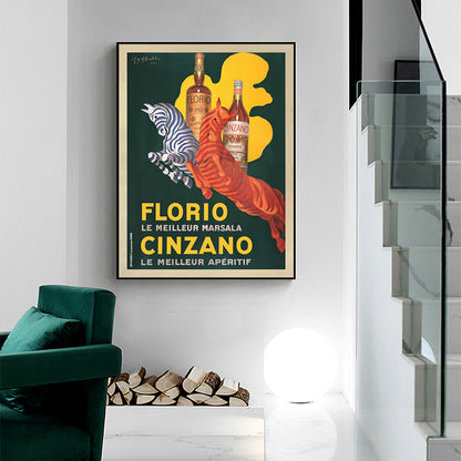 80cmx120cm Florio Cinzano Black Frame Canvas Wall Art