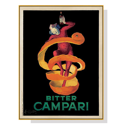 50cmx70cm Bitter Campari Gold Frame Canvas Wall Art