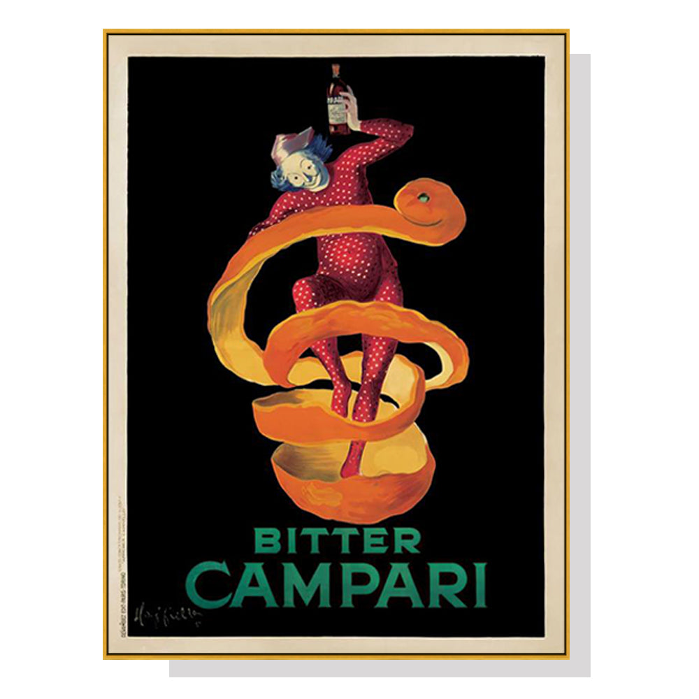 70cmx100cm Bitter Campari Gold Frame Canvas Wall Art