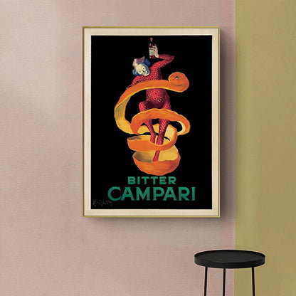 70cmx100cm Bitter Campari Gold Frame Canvas Wall Art