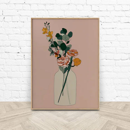 100cmx150cm Boho Floral Wood Frame Canvas Wall Art
