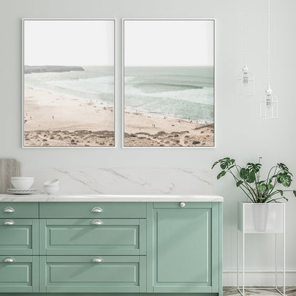 40cmx60cm Coastal Prints 2 Sets White Frame Canvas Wall Art