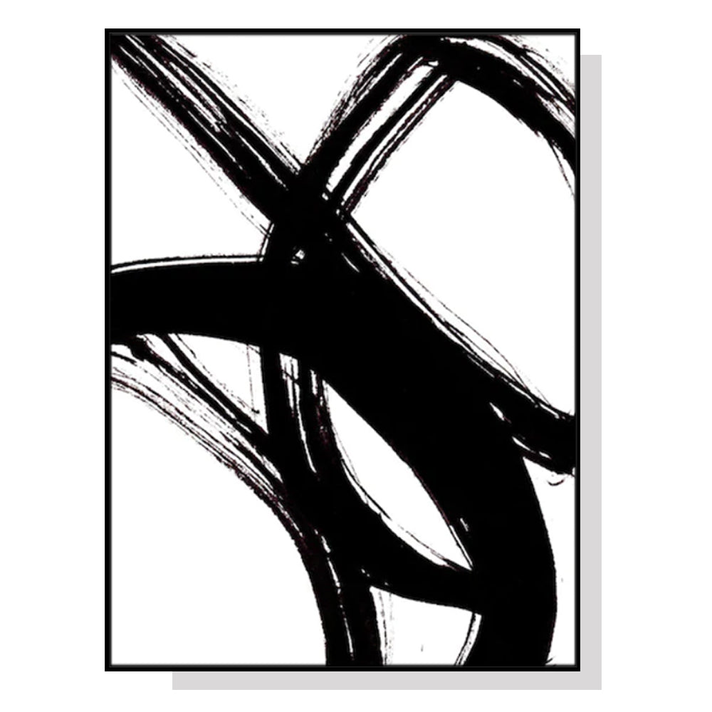 100cmx150cm  Minimalist Black Artwork Black Frame Canvas Wall Art