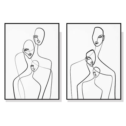 50cmx70cm Abstract Figures 2 Sets Black Frame Canvas Wall Art