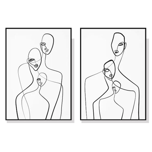 60cmx90cm Abstract Figures 2 Sets Black Frame Canvas Wall Art