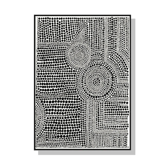 90cmx135cm Clustered Dots A Black Frame Canvas Wall Art