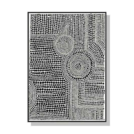 70cmx100cm Clustered Dots A Black Frame Canvas Wall Art