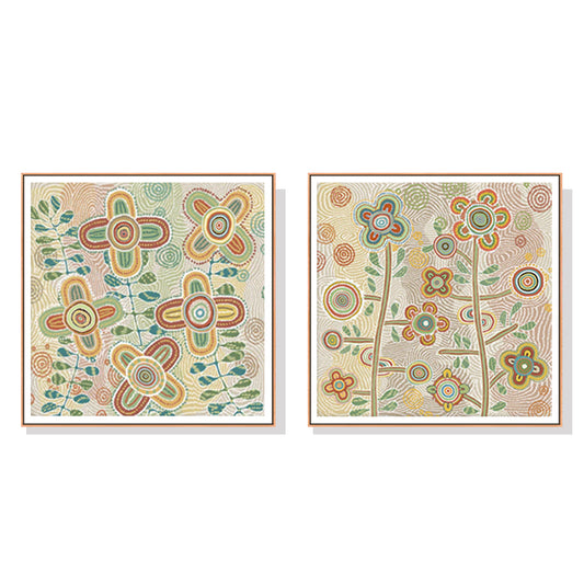 50cmx50cm Lovely Pattern II 2 Sets Wood Frame Canvas Wall Art