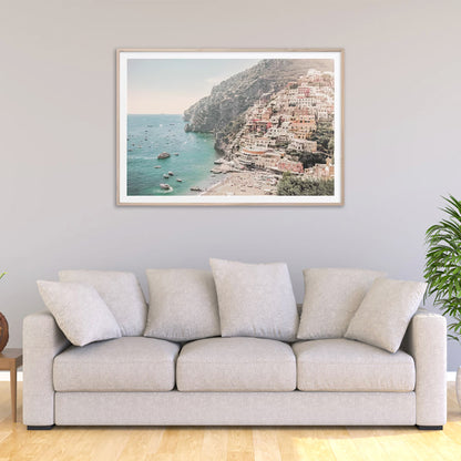 90cmx135cm Italy Amalfi Coast Wood Frame Canvas Wall Art