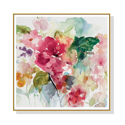 90cmx90cm Floral Brunch Gold Frame Canvas Wall Art