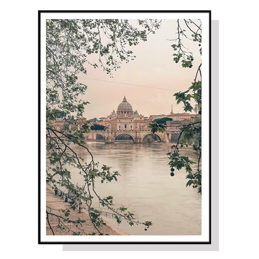 40cmx60cm Rome City Black Frame Canvas Wall Art