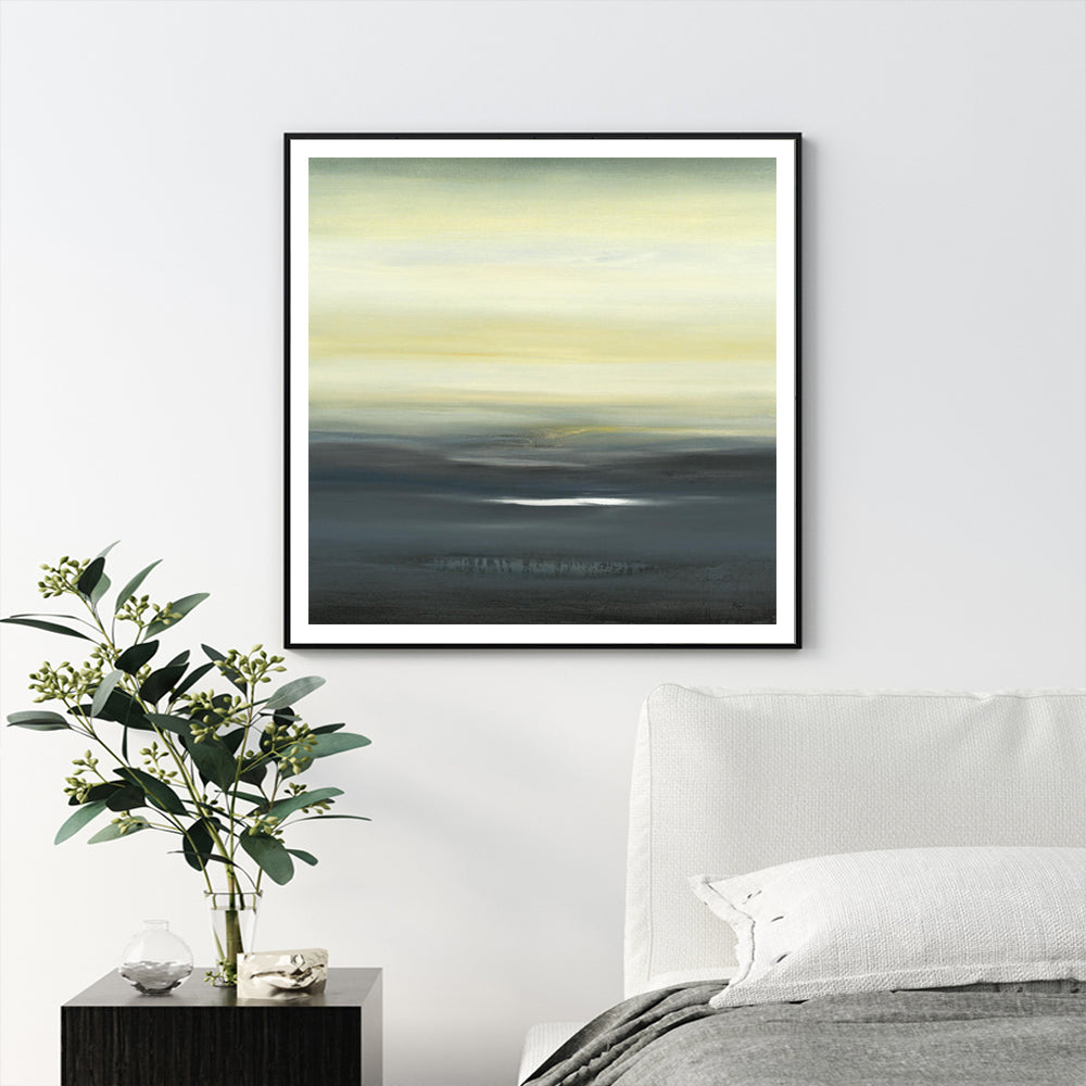 50cmx50cm Land of Serenity Black Frame Canvas Wall Art