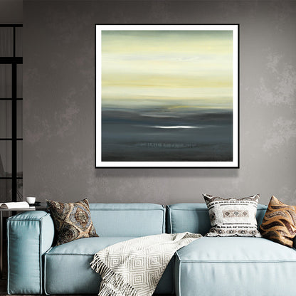 90cmx90cm Land of Serenity Black Frame Canvas Wall Art