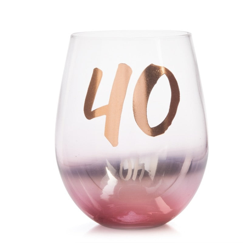 40th Birthday Blush Stemless