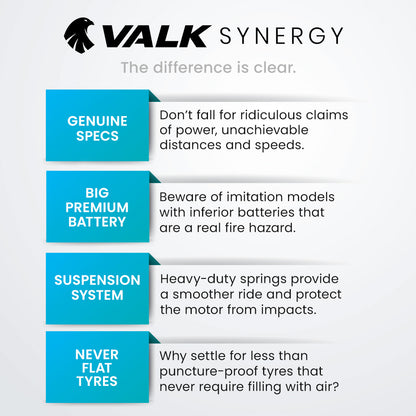 VALK Synergy 7 MkII 500W Electric Scooter 37V 15Ah Battery Foldable E-Scooter Adult Ride On