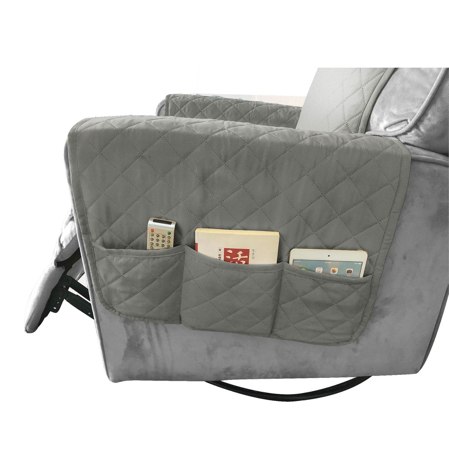 FLOOFI Pet Sofa Cover Recliner Chair S Size with Pocket (Light Grey) FI-PSC-116-BY