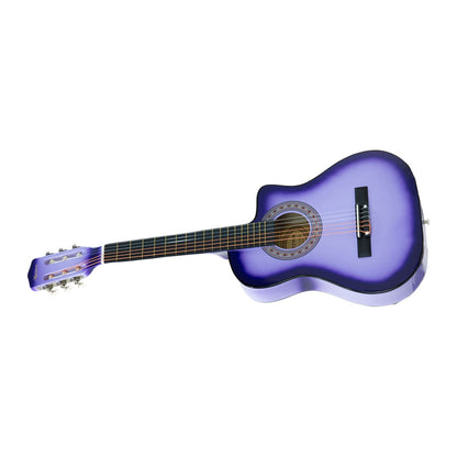 Karrera 38in Cutaway Acoustic Guitar with guitar bag - Purple Burst