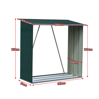 Wallaroo Wood Storage Shed Galvanized Steel - Green