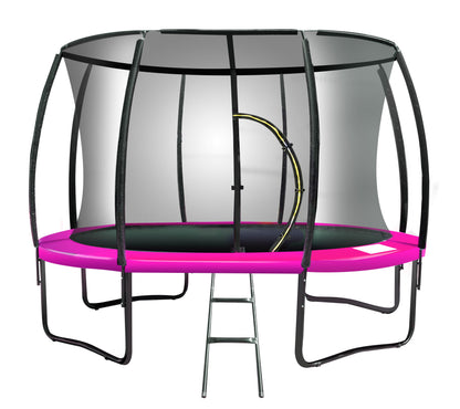 Kahuna 10ft Outdoor Trampoline With Safety Enclosure Pad Ladder Basketball Hoop Set Pink