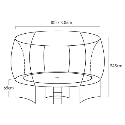 Kahuna 10ft Outdoor Trampoline With Safety Enclosure Pad Ladder Basketball Hoop Set Purple