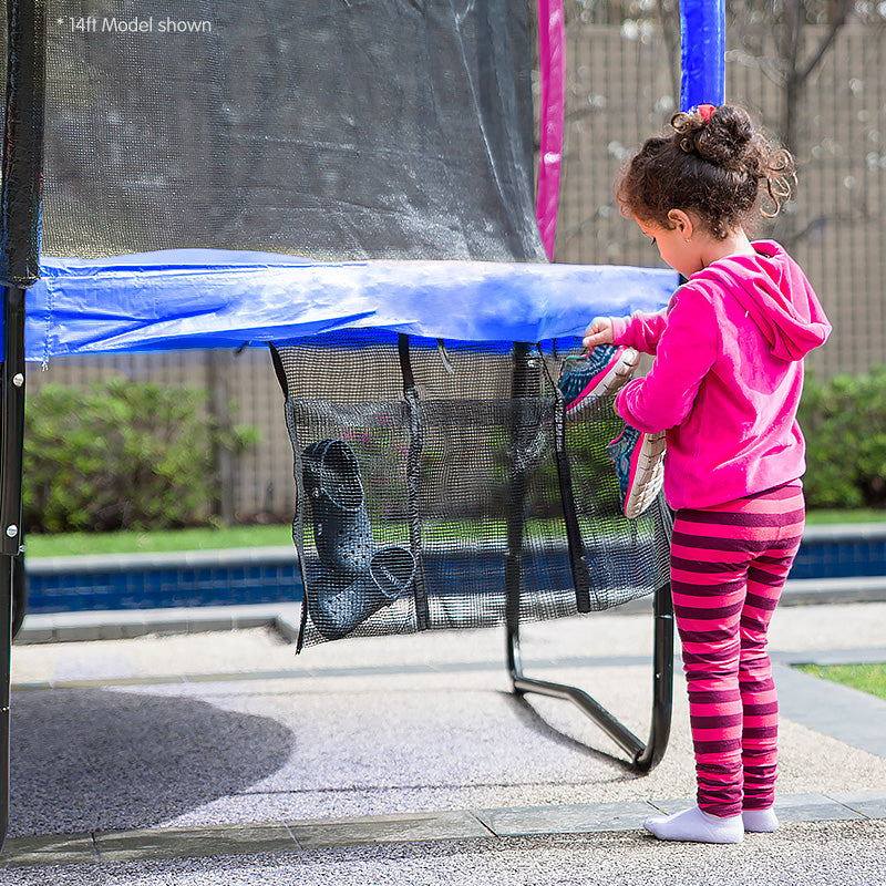 Kahuna 14ft Trampoline Free Ladder Spring Mat Net Safety Pad Cover Round Enclosure - Rainbow