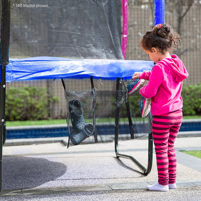 Kahuna 14ft Outdoor Trampoline Kids Children With Safety Enclosure Pad Mat Ladder Basketball Hoop Set - Rainbow