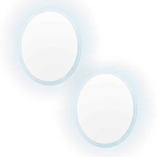 2 Set La Bella LED Wall Mirror Round Touch Anti-Fog Makeup Decor Bathroom Vanity 60cm