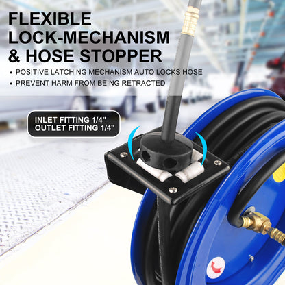 Dynamic Power Air Hose Reel Automotive Industrial 15m Retractable Rewind