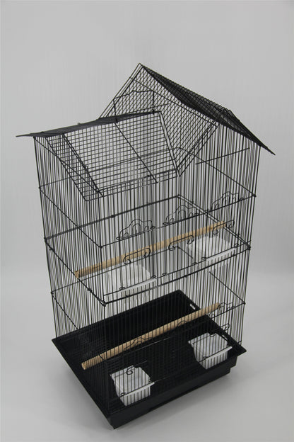 YES4PETS Medium Size Bird Cage Parrot Budgie Aviary with Perch - Black