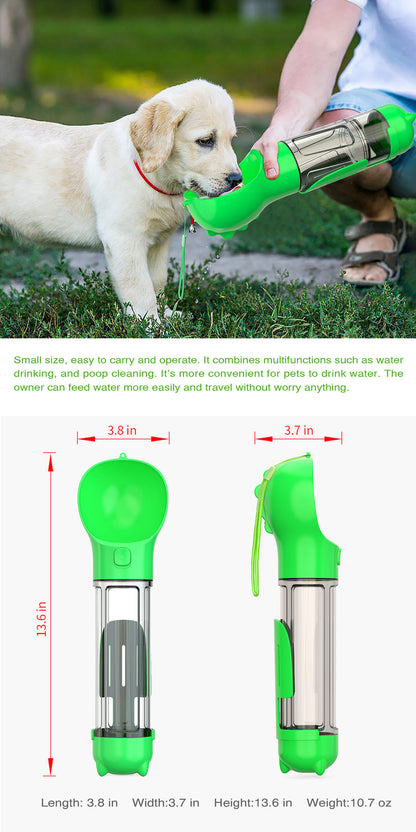 YES4PETS  4 in 1 Portable Pet Dog Puppy Cat Drinking Mug Water Feeder Bottle Valve Travel Bottle Green