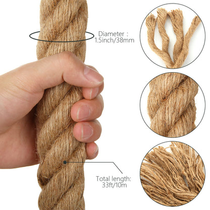 10m Sisal 40mm Rope Natural Twine Cord Thick Jute Hemp Manila  Crafting Home Decor