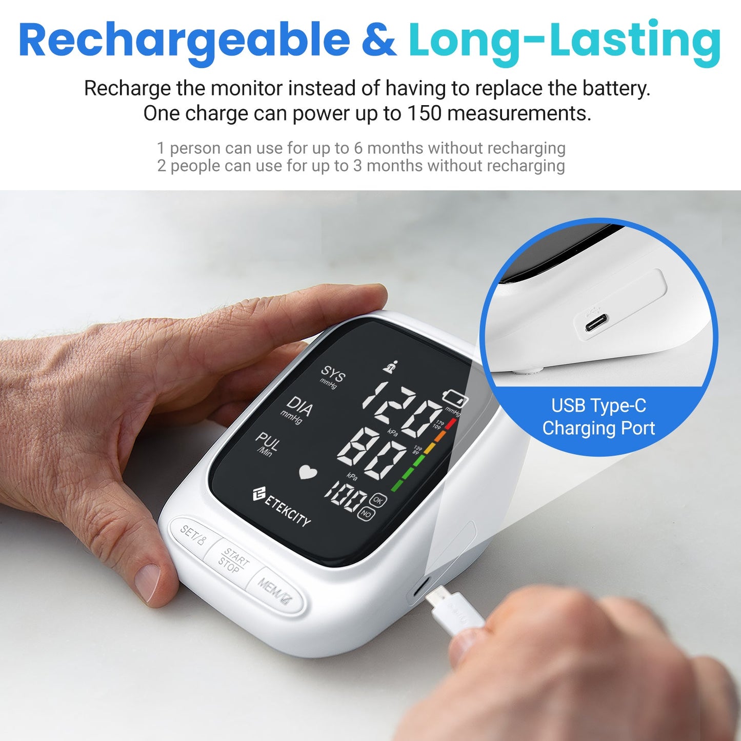 Etekcity Smart Blood Pressure Monitor - White