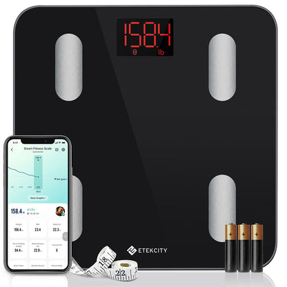 Etekcity Smart WiFi Scale for Body Weight - Black