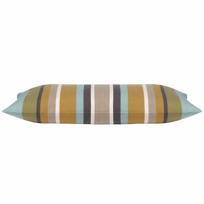 Corban Aqua Rectangle 35x70cm Striped Multicoloured Cushion Cover Nautical