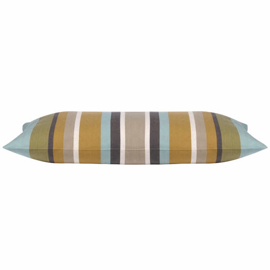 Corban Aqua Rectangle 35x70cm Striped Multicoloured Cushion Cover Nautical