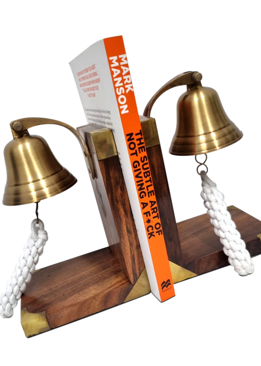 Brass Bookend - Anchor Bell