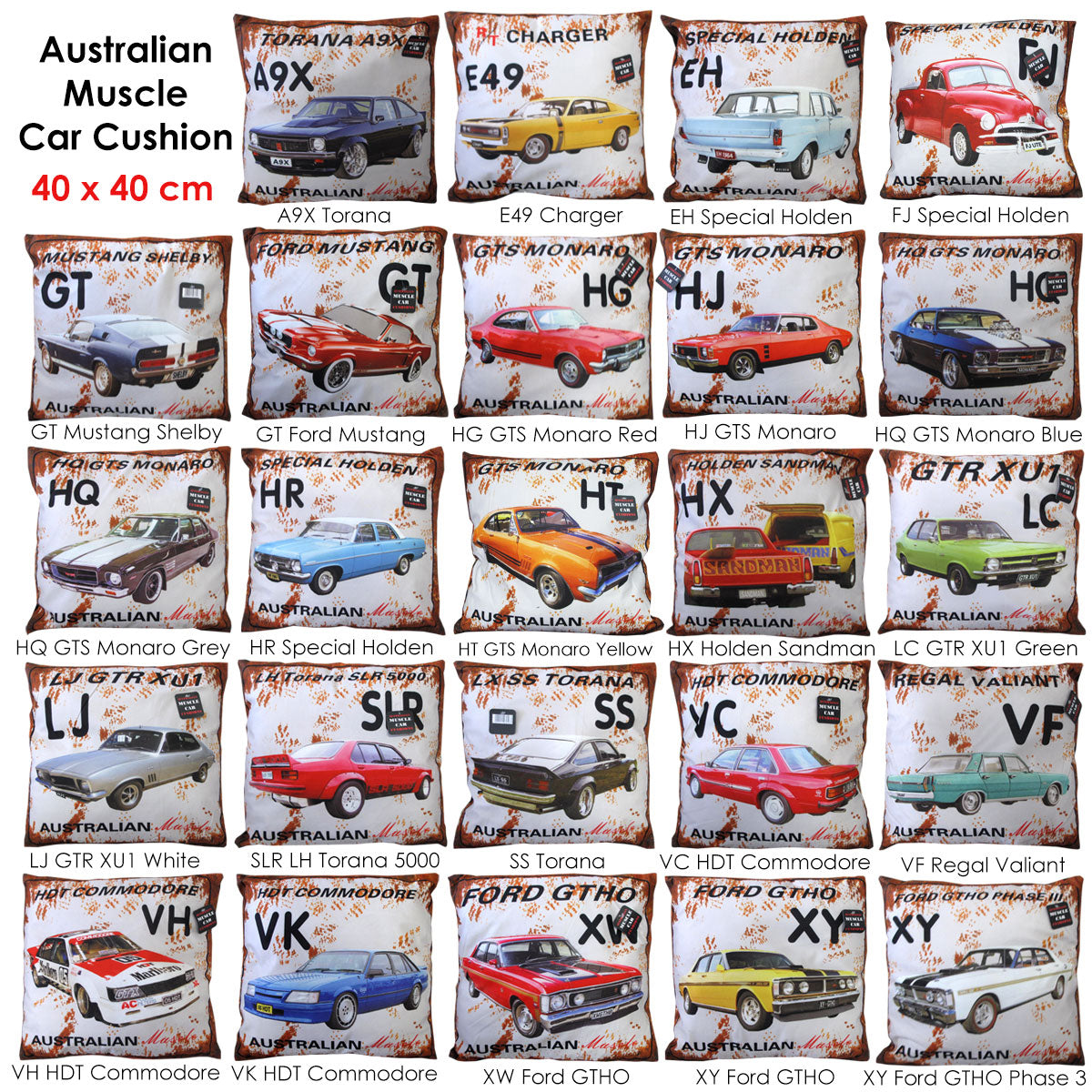 Australian Muscle Car Cushion FJ Special Holden Red