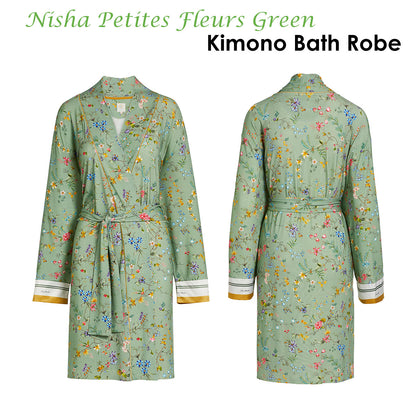 PIP Studio Nisha Petites Fleurs Green Kimono Bath Robe XL