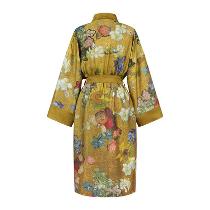 Bedding House Van Gogh Partout des Fleurs Gold Kimono Bath Robe Large/Extra Large