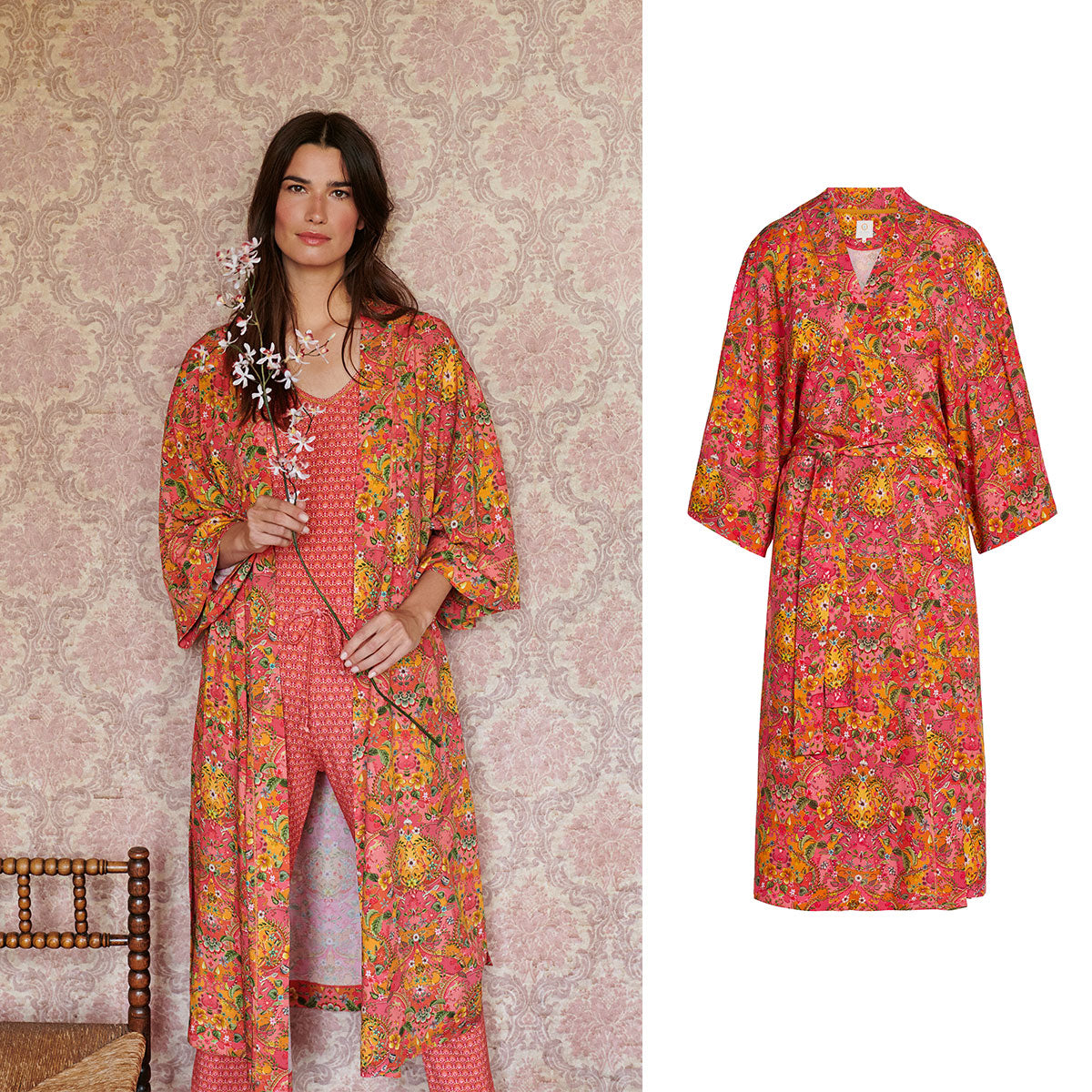 PIP Studio Naomi Pippadour Pink Kimono - X-Large
