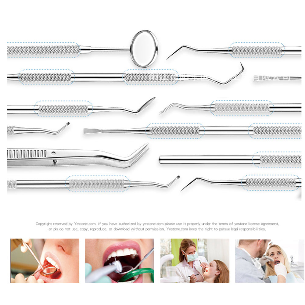 Stainless Steel Dental Tools Set Oral Care Kit with Metal Storage Case