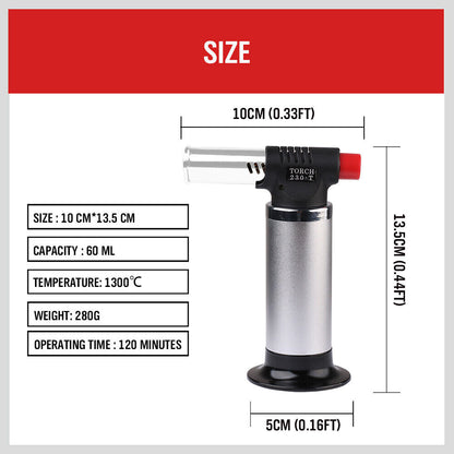 Butane Torch Gas Blow Jet Lighter Refillable Soldering Gun Flame Heat Food BBQ