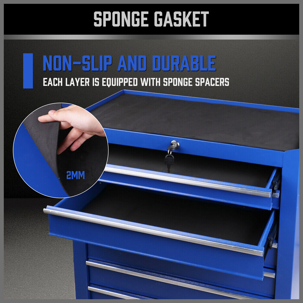 7-Drawer Drawer Tool Box Trolley Cabinet - Heavy Duty Tool Chest Garage Storage Cart Organizer