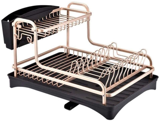 Aluminium Dish Storage Drainer Rose Gold