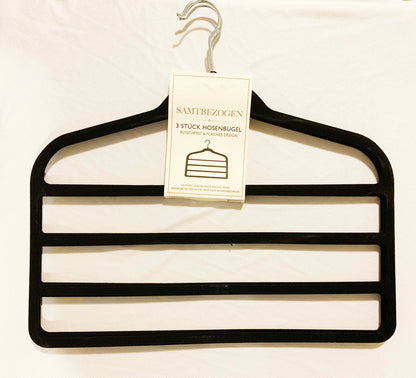 3pcs Velvet Clothes Hangers Grey